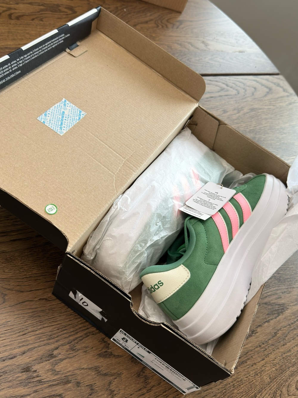 adidas Women’s Green and Pink Platform Sneakers - Picture 3 of 7